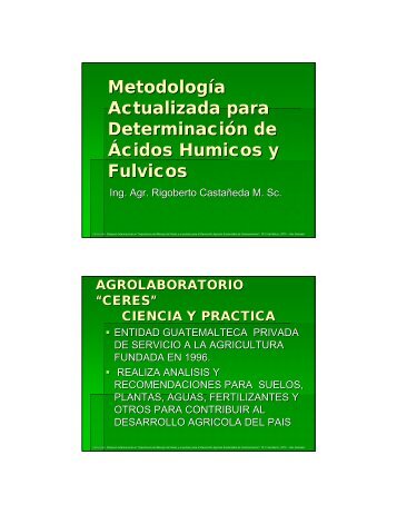 Metodología Actualizada para Determinación de Ácidos Humicos y ...