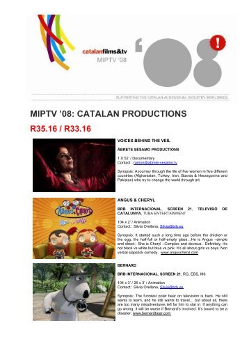 MIPTV '08: CATALAN PRODUCTIONS - Catalan Films & TV