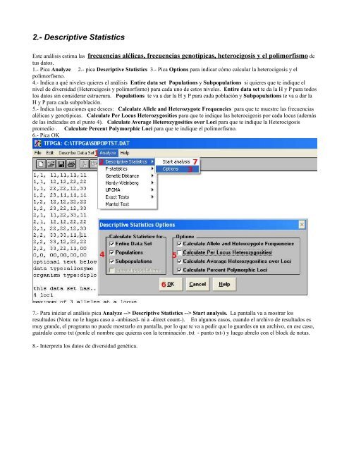 Manual rápido de uso de Tools for Population Genetics (TFPGA)