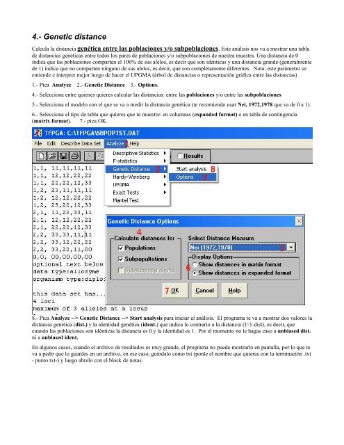 Manual rápido de uso de Tools for Population Genetics (TFPGA)