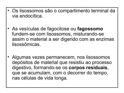 Lisossomos - Departamento de Biologia - UFC