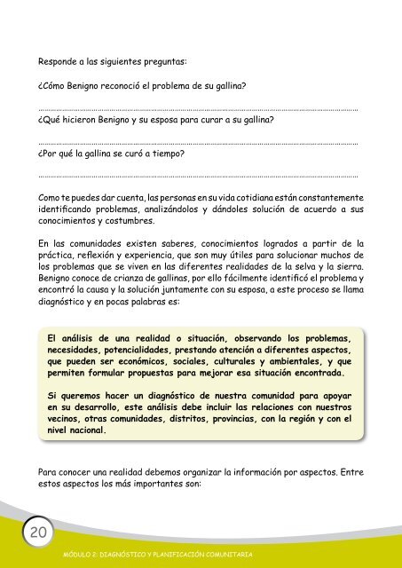 Diagnóstico y Planificación Comunitaria - Asociación Los Andes de ...