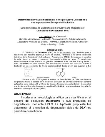 Determinación y Cuantificación del Principio Activo Duloxetina y