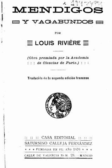 Mendigos y vagabundos/ por Luis Riviere ; traducción de la ...