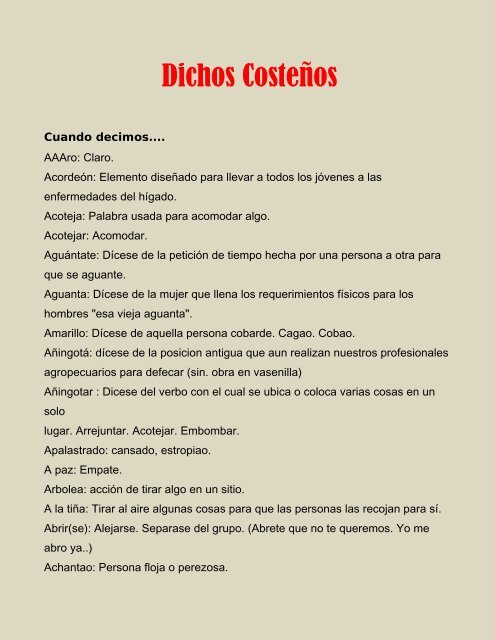 Dichos Costeños - Toros y Corraleja