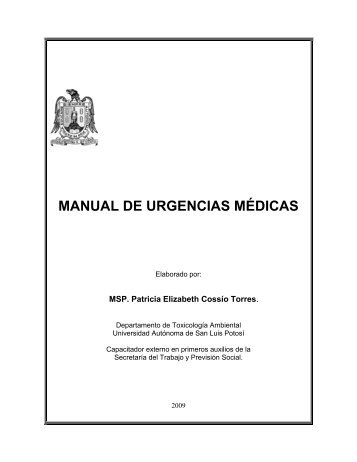 manual de primeros auxilios - Escuela de Ciencias Ambientales