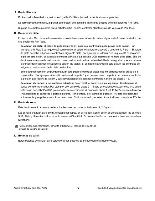 Axiom DirectLink para Pro Tools | Guía del Usuario - M-Audio