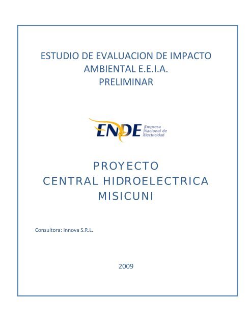 estudio de evaluacion de impacto ambiental eeia preliminar ... - ENDE