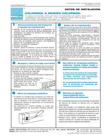 COLORSEAL Instalacion - Emseal Joint Systems, Ltd