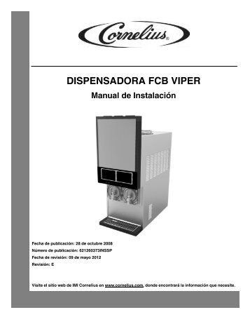 DISPENSADORA FCB VIPER Manual de Instalación - IMI Cornelius