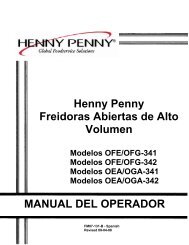 Henny Penny Freidoras Abiertas de Alto Volumen MANUAL DEL ...