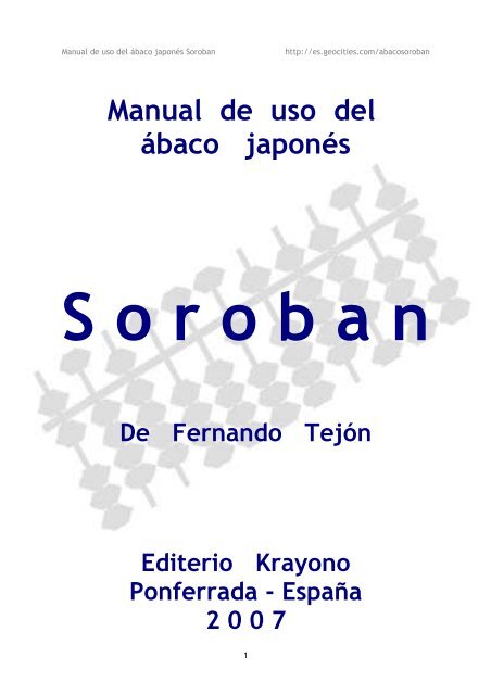 Manual de uso del ábaco japonés Soroban