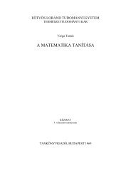 Varga Tamás: A matematika tanítása - ELTE Tanító - Eötvös Loránd ...