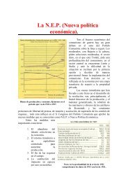 La N.E.P. (Nueva política económica).