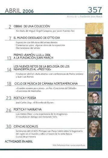 Revista N° 357 Abril de 2006 - Fundación Juan March
