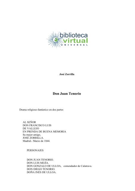 Don Juan Tenorio - Biblioteca Virtual Universal