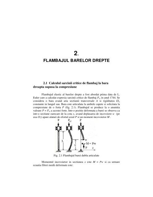 FLAMBAJUL BARELOR DREPTE - Catedra de Rezistenta Materialelor