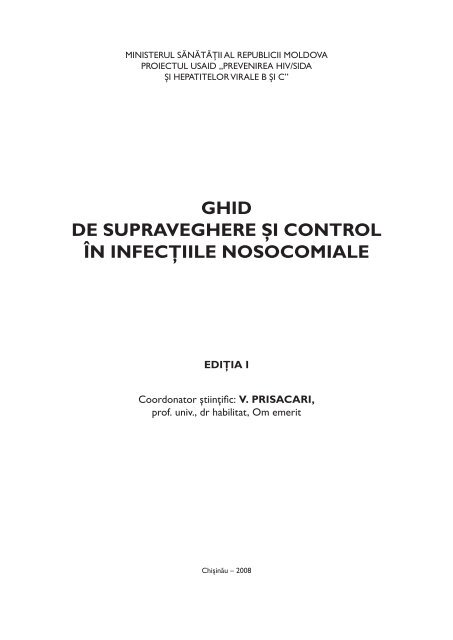 ghid de supraveghere şi control în infecţiile nosocomiale - CNSP