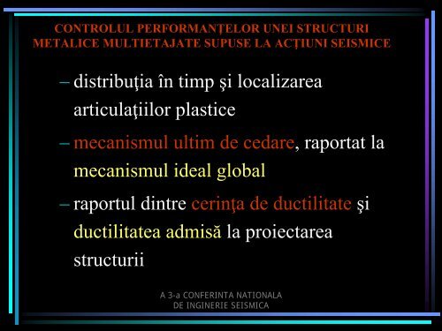 controlul performanţelor unei structuri metalice multietajate supuse ...