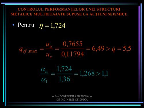 controlul performanţelor unei structuri metalice multietajate supuse ...