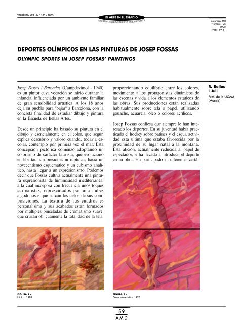 DEPORTES OLÍMPICOS EN LAS PINTURAS DE JOSEP FOSSAS