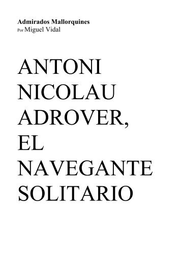 ANTONI NICOLAU ADROVER - miguel vidal