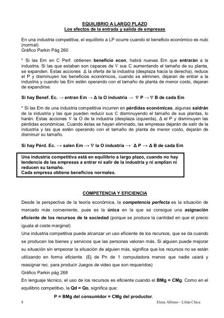 UNIDAD 5 MERCADO DE COMPETENCIA PERFECTA Estructura ...