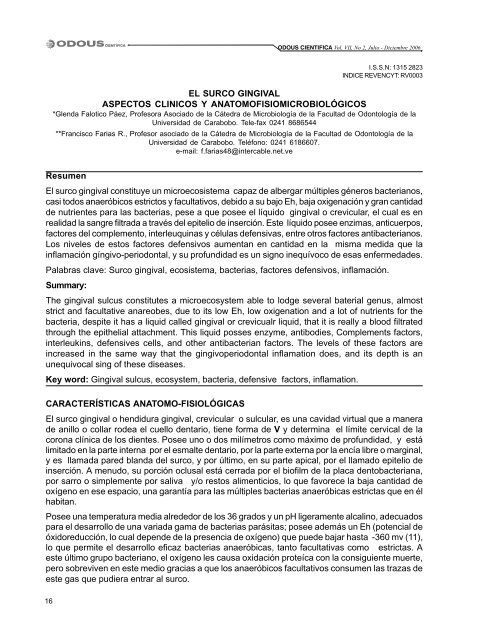 EL SURCO GINGIVAL ASPECTOS CLINICOS Y