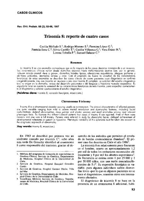 Trisomia 8: reporte de cuatro casos - SciELO