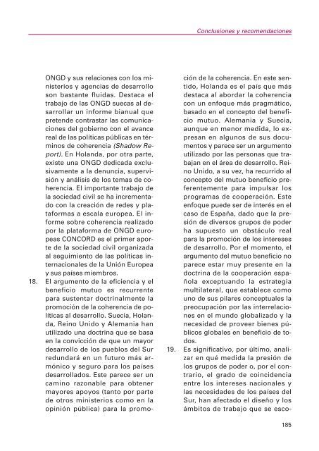 Coherencia de políticas para el desarrollo en cinco donantes del ...