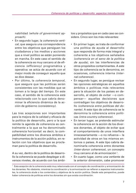 Coherencia de políticas para el desarrollo en cinco donantes del ...