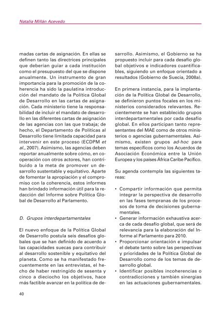 Coherencia de políticas para el desarrollo en cinco donantes del ...