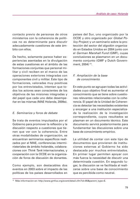 Coherencia de políticas para el desarrollo en cinco donantes del ...