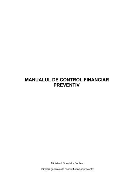 manualul de control financiar preventiv - Ministerul Finanţelor Publice