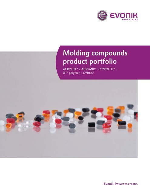 Product Portfolio Molding Compounds - ACRYLITE® acrylic polymers