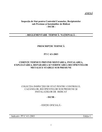 C4/1-2003 Cerinte tehnice privind montarea,instalarea - E-formule