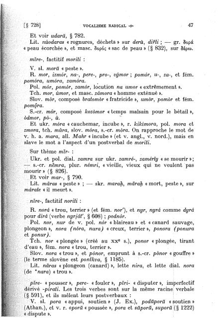 GRAMMAIRE COMPARÉE LANGUES SLAVES