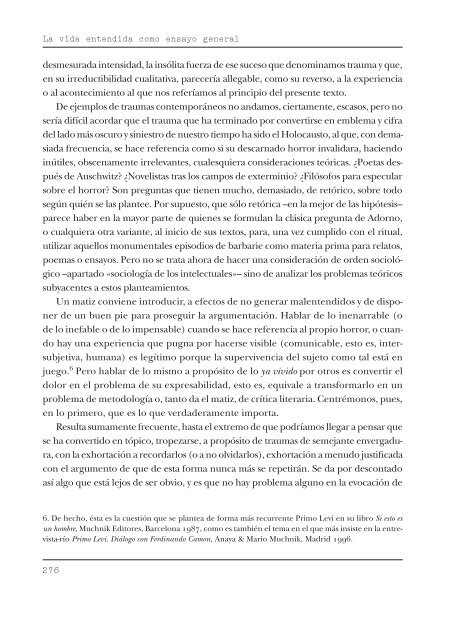 LA VIDA ENTENDIDA COMO ENSAYO GENERAL: SOBRE ... - CCCB