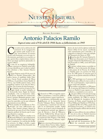 Socio Ilustre: Antonio Palacios Ramilo - Casino de Madrid