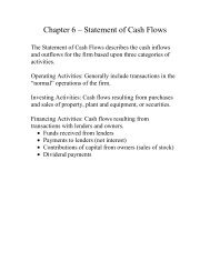 Chapter 6 – Statement of Cash Flows