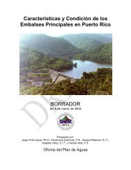 Características y Condición de los Embalses Principales en Puerto ...
