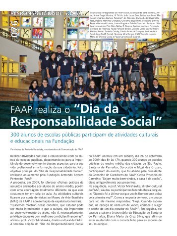 Dia da Responsabilidade Social na FAAP - Revista Qualimetria