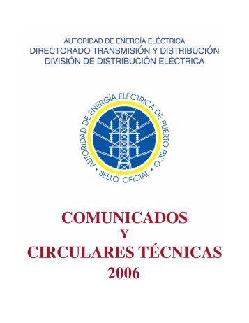 Comunicados Técnicos 2006 - Autoridad de Energía Eléctrica