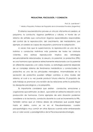 PROLACTINA, PSICOLOGÍA, Y CONDUCTA El sistema ... - SPBU