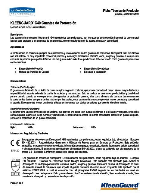 G40 Poliuretano_doc.pdf - Kimberly Clark