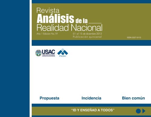 Revista Análisis de la Realidad Nacional, Edición No. 19