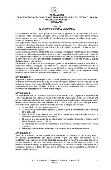 reglamento de convivencia escolar de los alumnos del liceo ...