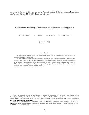 A Concrete Security Treatment of Symmetric Encryption