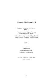 Discrete Mathematics I - The Computer Laboratory - University of ...