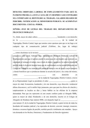 Formato De Demanda De Juicio Reivindicatorio Gratis 